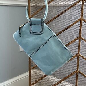HOBO Light Blue Leather Wristlet Clutch